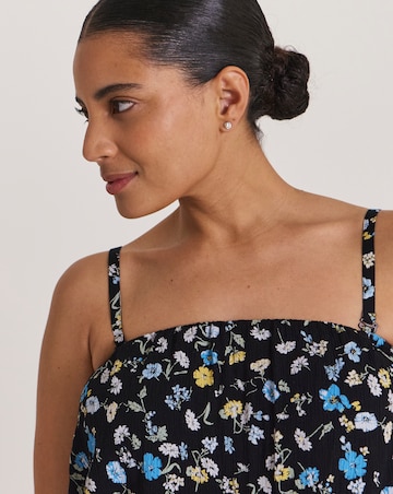 Ditsy Floral Shirred Bandeau Beach Playsuit