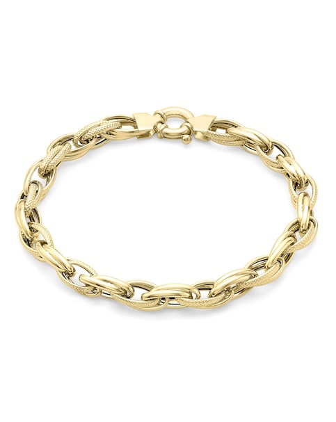9 Carat Gold Chunky Textured Bracelet - Gift For Her