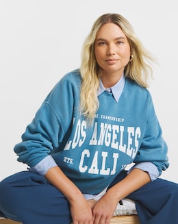 Dusty Blue LA Graphic Sweatshirt
