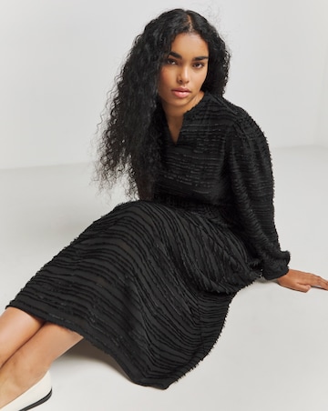 Native Youth Brushed Tonal Stripe Smock Maxi Dress