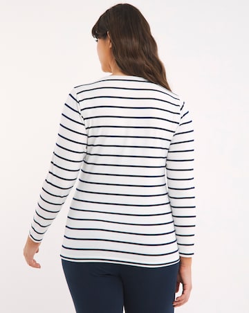 Pretty Secrets 2 Pack Thermal Long Sleeve Tops - Navy/Stripe