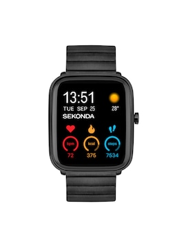 Sekonda Motion Plus Smart Watch - Black Alloy Case &amp; Stainless Steel Bracelet