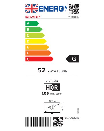 SHARP 4T-C43GK4245KB 43in 4K Ultra HD Smart TiVo LED TV with Freely