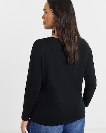 Black, White & Grey Pack of 3 Pure Cotton Slash Neck Tops