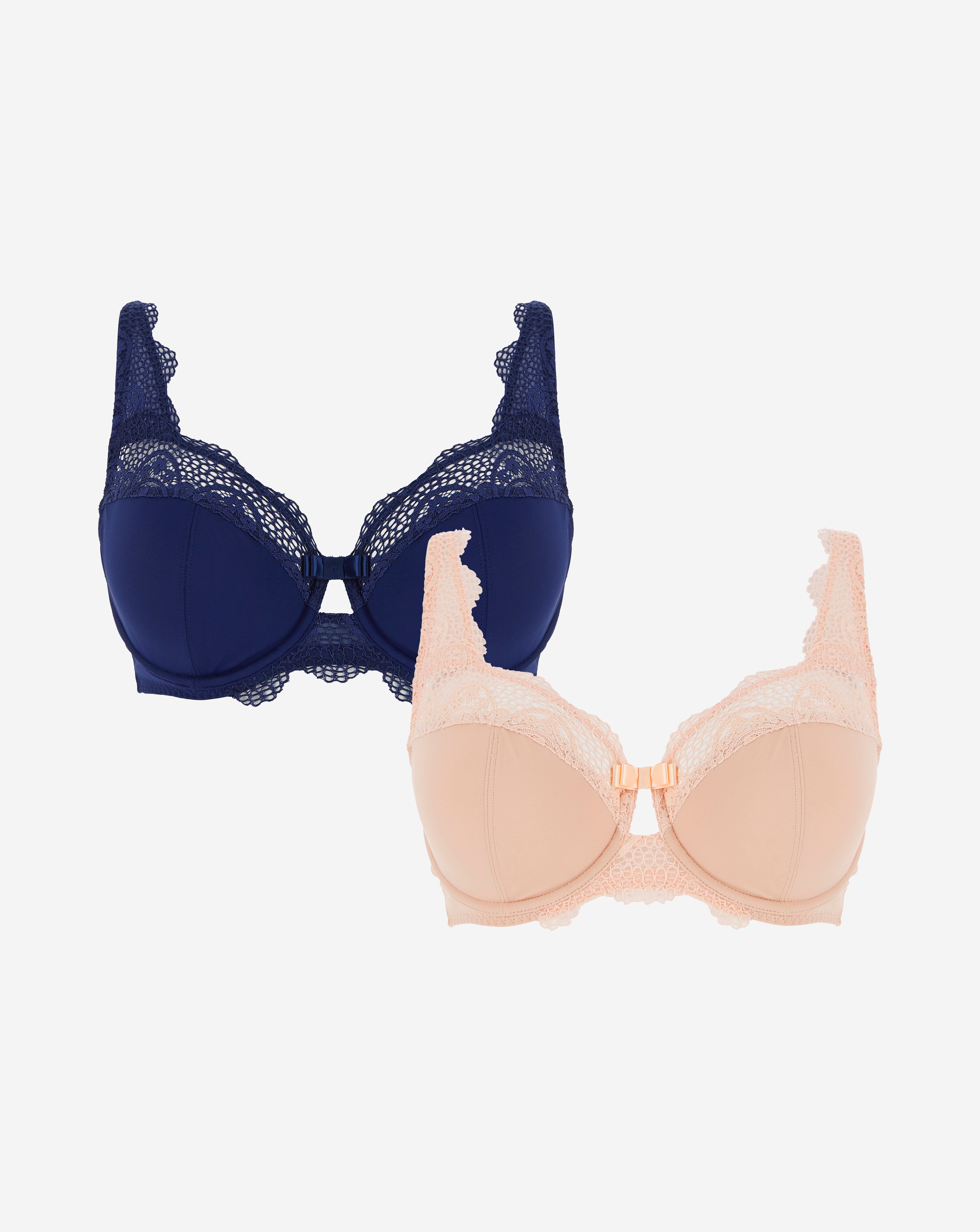 Pretty Secrets (2 Pack) Lottie Lace Micro Full Cup Wired Bras (B-G