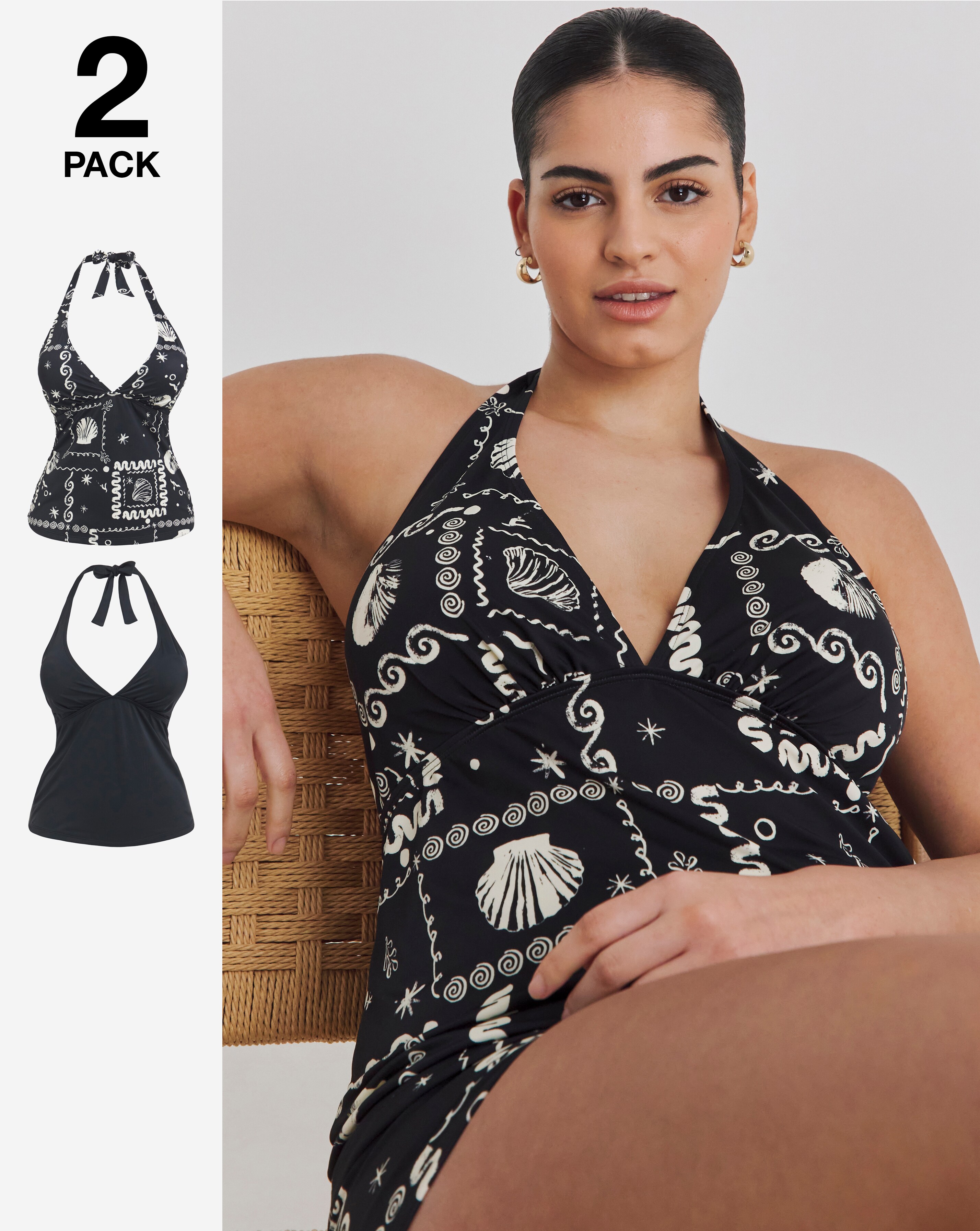 Value 2 Pack Tankini Tops