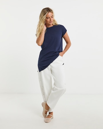 Navy Boyfriend Longline Tee