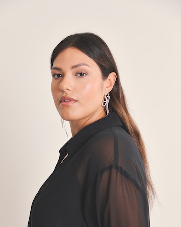 Black V Neck Sheer Shirt