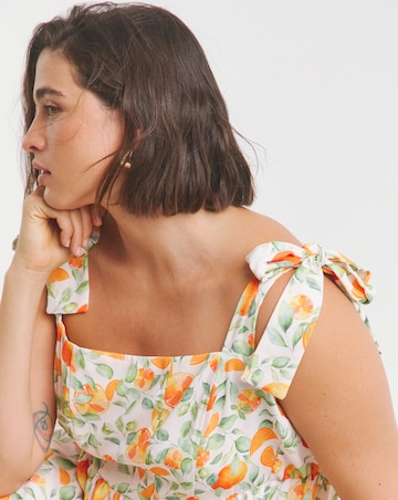 Simply Be Fruit Print Tie Strap Midi Dress