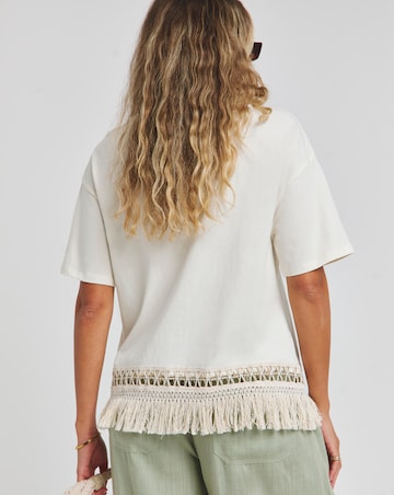 Ecru Fringing Trim Top