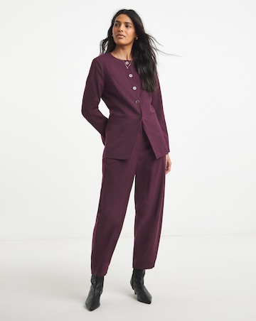 Simply Be Aubergine Premium Twill Barrel Leg Trouser
