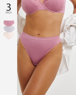 Pretty Secrets (3 Pack) Harper Lace Rib Midi Brazilian Knickers