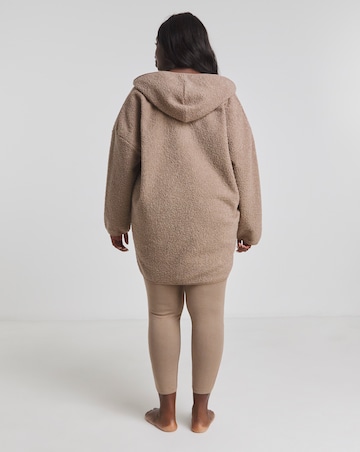 Pretty Secrets Borg Longline Oversized Hooded Dress with Matching Leggings