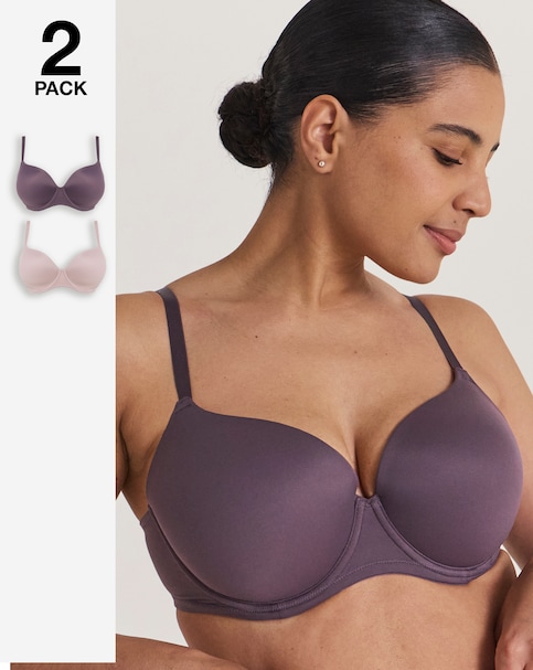 Pretty Secrets (2 Pack) Smoothing Microfibre T-Shirt Bras (B-F)