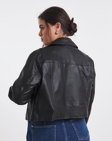 Black Faux Leather Essential Biker Jacket