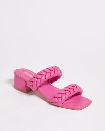 Isobel Plaited Low Block Heeled Sandals - Extra Wide Fit (EEE)
