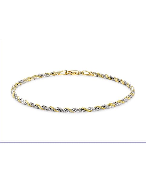 9 Carat 2-Tone Gold Rope Chain Bracelet