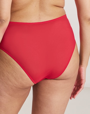 Pretty Secrets Penelope Embroidery High Leg Brief Knickers Red