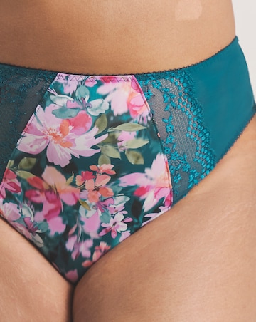 Elomi Lucie High Leg Knicker Teal Floral
