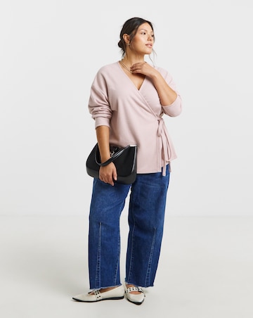 Blush Ribbed Wrap Top