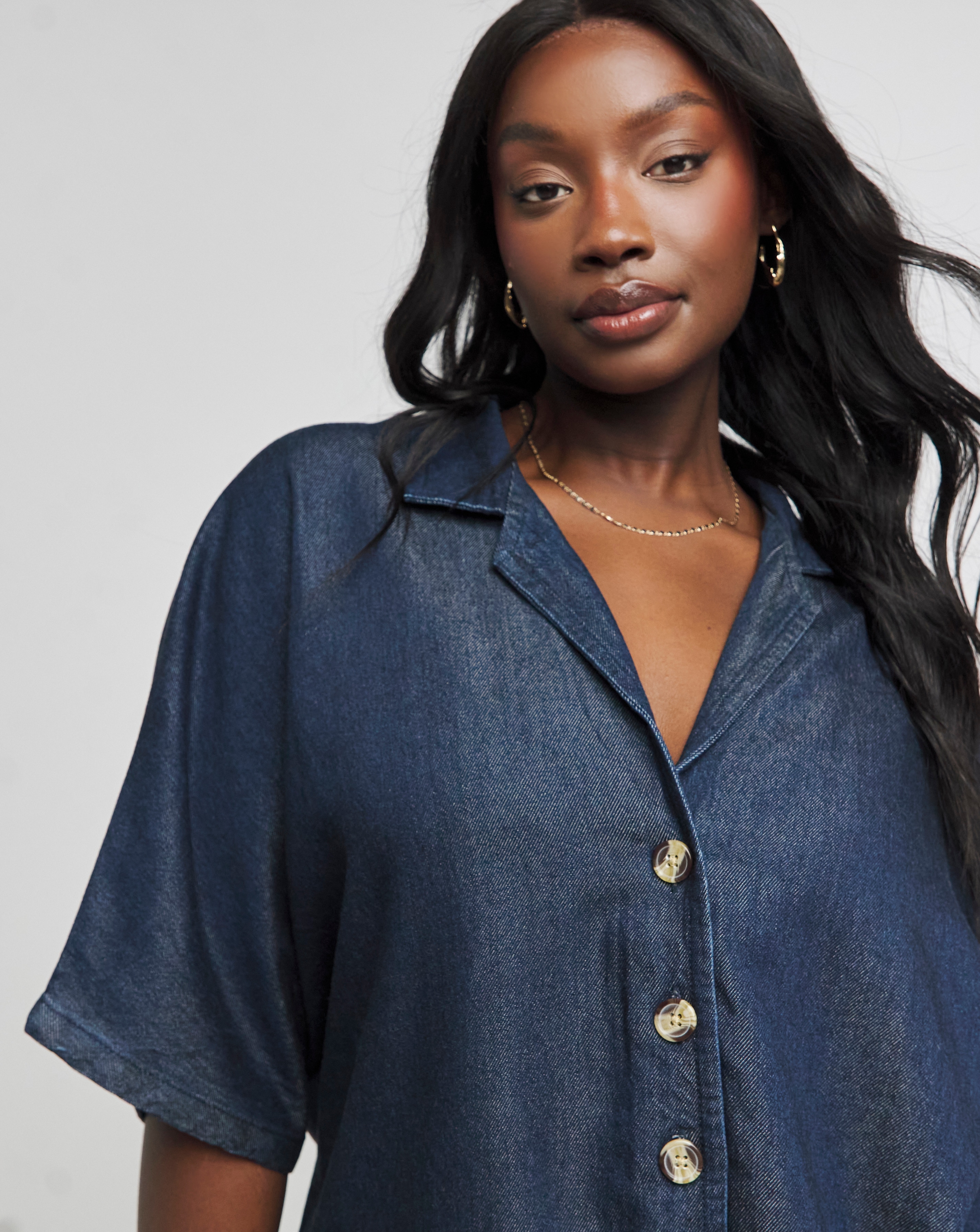 Women's short sleeve denim shirt new arrivals