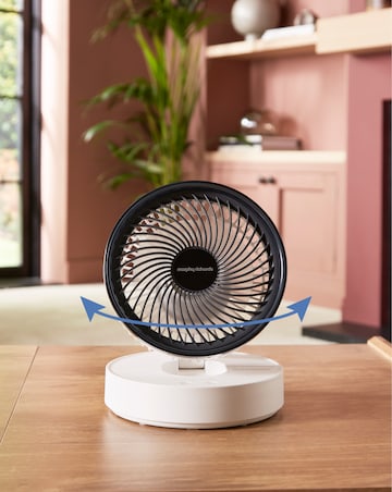Morphy Richards Air Flex 6in Portable Oscillating USB Fan White/Grey