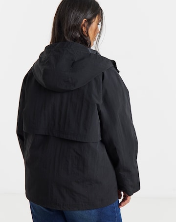 Black Lightweight Tech Parka Jacket