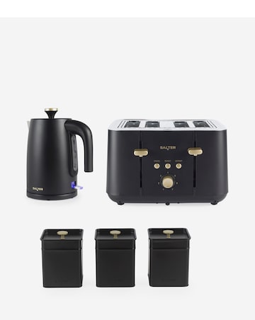 Salter Alchemy Black Kettle, Toaster & Canister Bundle
