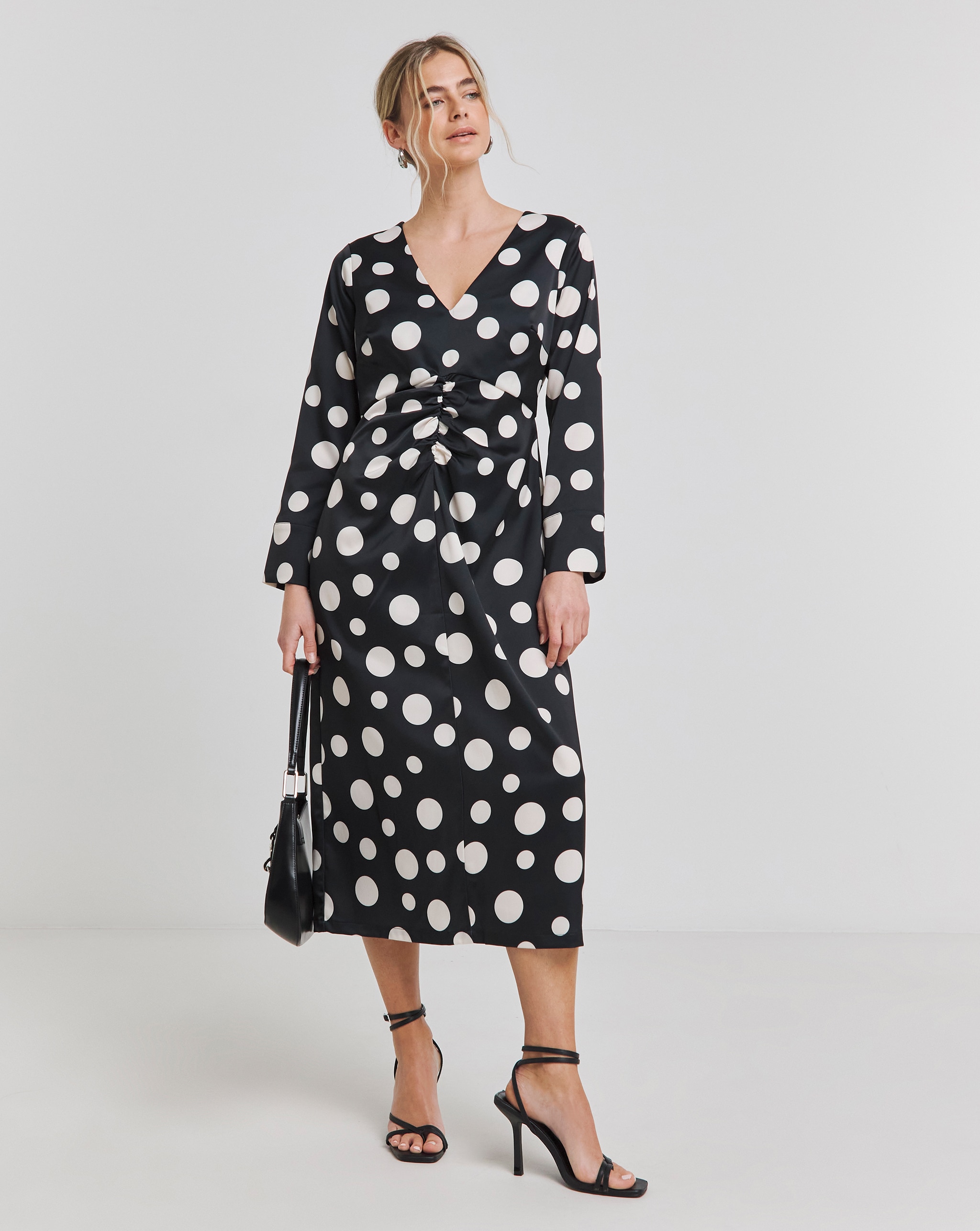 Black and white polka dot dress