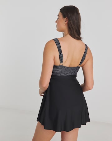 Sports Square Neck Swimdress With Shorts