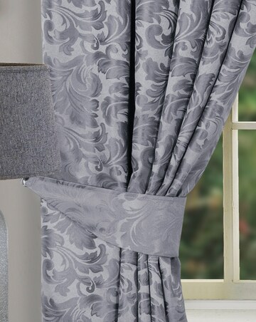 Buckingham Jacquard Light Filtering Pencil Pleat Lined Door Curtain