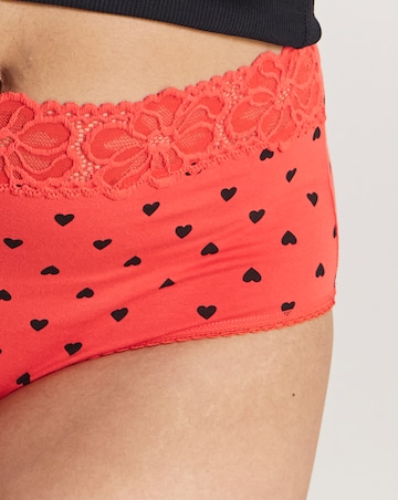 Pretty Secrets (4 Pack) Lace Top Cotton Full Fit Brief Knickers