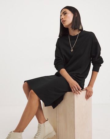 Black Midi Sweatshirt Dress