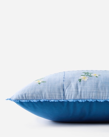 Julipa Amelia Embroidered Floral Tiles Cushion