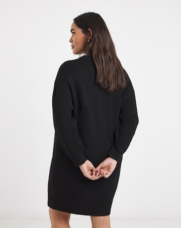 Simply Be Cosy Yarn Black Crew Neck Mini Dress