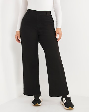 Lottie Black Pull On Wide Leg Jeggings