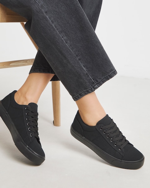 Ryder Lace Up Canvas Trainers - Wide Fit (E)