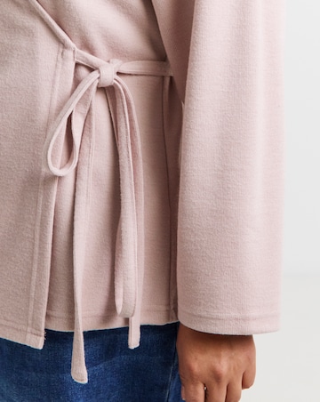 Blush Ribbed Wrap Top