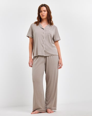 Pretty Secrets Supersoft Ribbed Button Through Pyjama Set