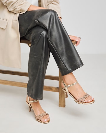 Kimberley Diamante Knot Detail Kitten Heel Sandal - Wide Fit (E)