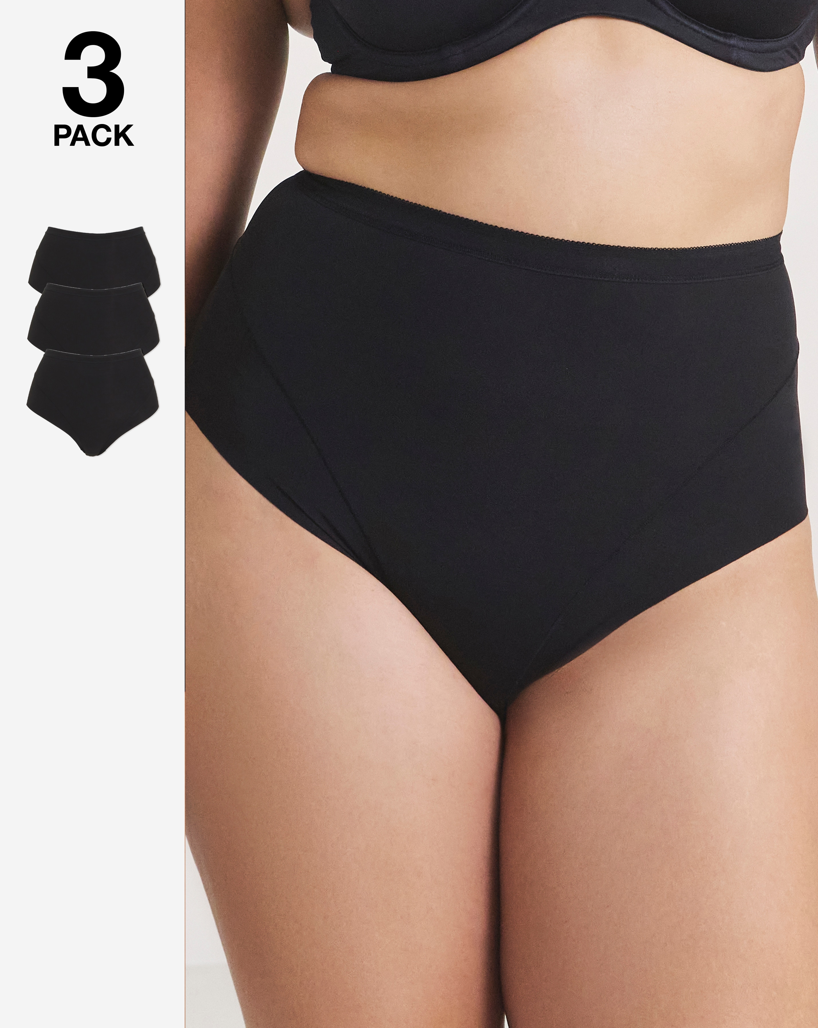 MAGISCULPT Light Control (3 Pack) Tummy Shaper Knickers Black