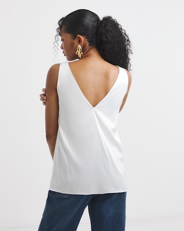 Ivory Satin Criss Cross Cami