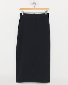 Black Utility Cargo Pocket Denim Maxi Skirt