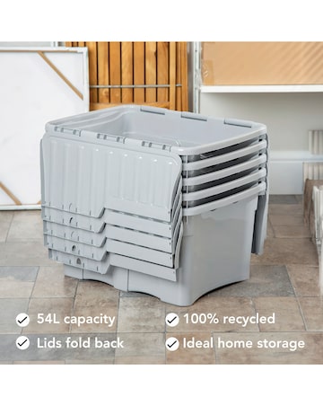 Wham Upcycled 54L Croc Box & Lid 5Pk