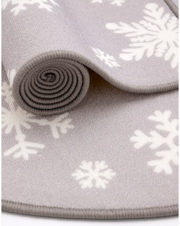 Christmas Snowflakes Washable Circle Rug