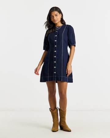 Indigo Cinched Mini Dress