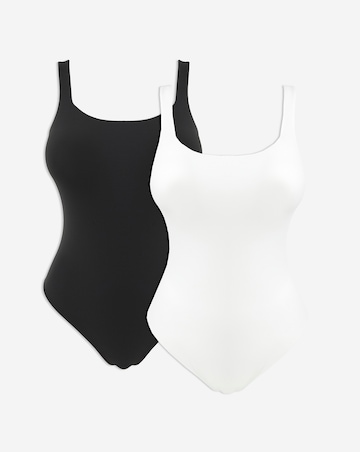 MAGISCULPT Light Control 2 Pack Smoothing Vest Bodysuits Black/White