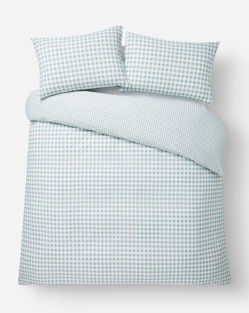 Gingham Cotton Blend Reversible Duvet Cover Set