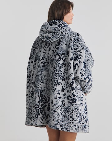 Oversized Leopard Print Hooded Lounge Dress