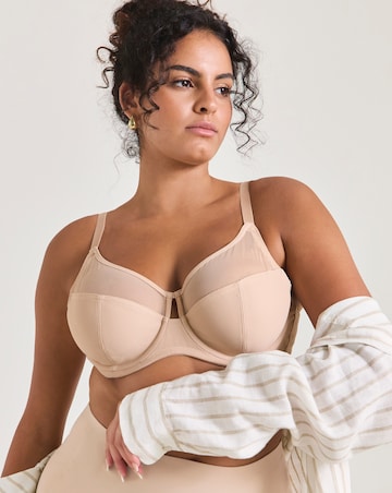 Pretty Secrets (2 Pack) Maisie Mesh Minimiser Wired Bras (D-J) Black/Almond